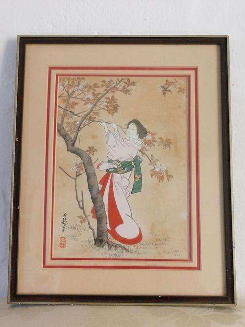 JAPANESE GEISHA GIRL WATERCOLOUR