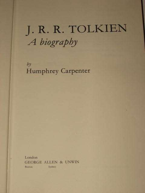 J.R.R. TOLKIEN: A BIOGRAPHY BY HUMPHREY CARPENTER *HALF PRICE CHRISTMAS CLEARANCE SALE*