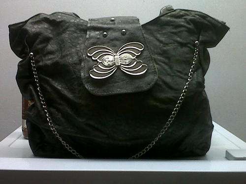 BISCAST LEATHER HANDBAGS IN GRAY