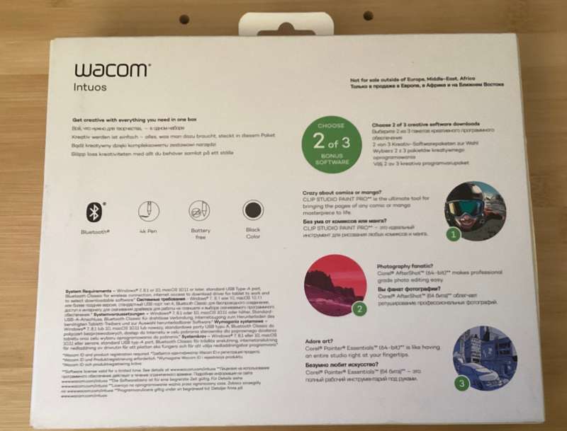 Wacom Intuos S Drawing Tablet with Bluetooth (Black)