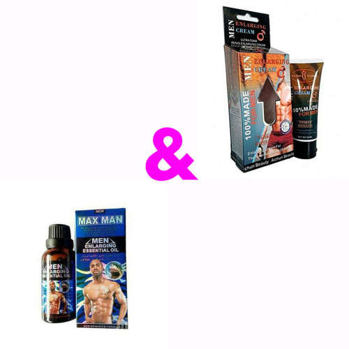 Pack of 2 Men Enlargement Cream and Essential Oil For Extra Pleasure