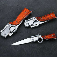 Rifle Folding Knife with LED Light