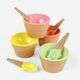 Ice cream bowls with spoons - 4 pieces