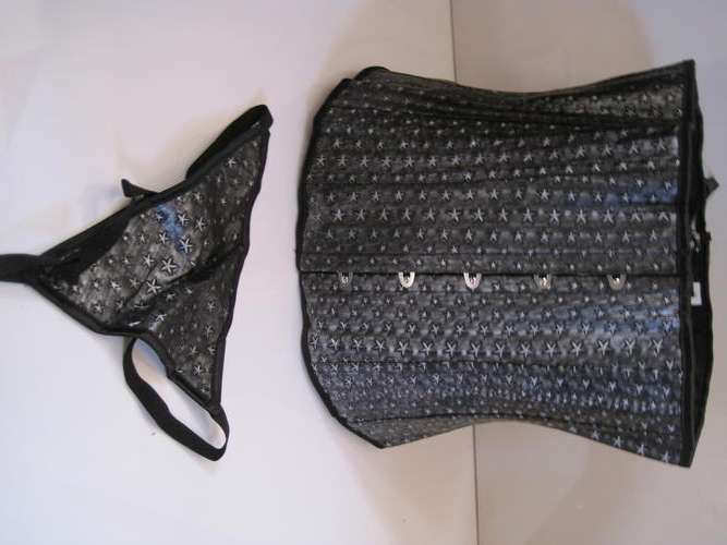 GREY LEATHER CORSET WITH STAR (M,L,X)