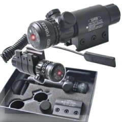 Red dot laser sight outside adjust rifle gun scope 2 switch rail mounts box set