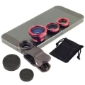 Universal 3 in 1 clip on camera lens kit wide angel fish eye macro for smart phone