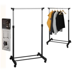 Single pole rail for clothes