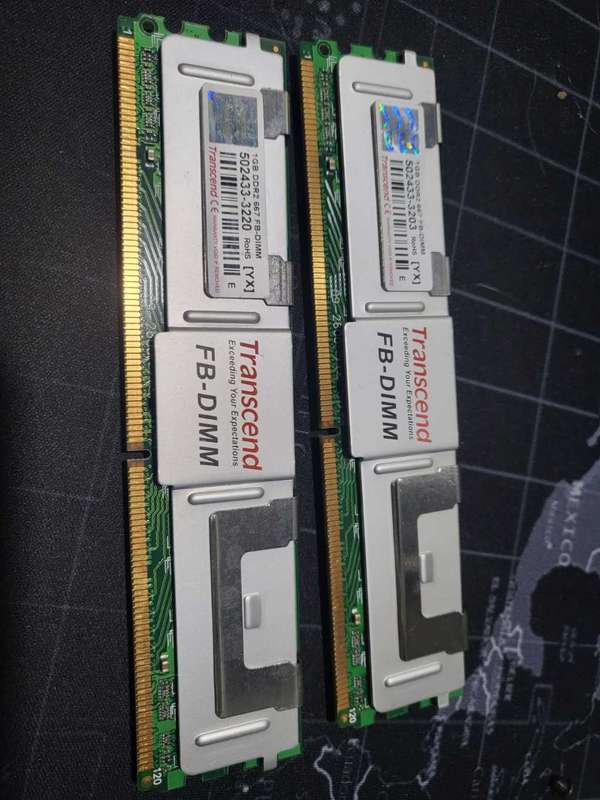 2x 1GB DDR2 667 Transcend FB DIMM RAM