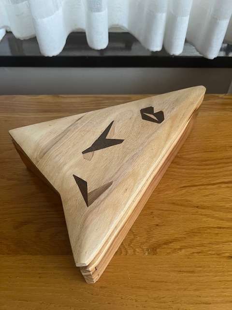 Vintage handmade wooden jewelry box