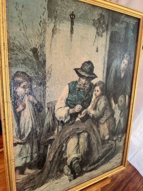 Vintage small oil painting