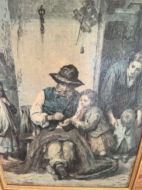 Vintage small oil painting