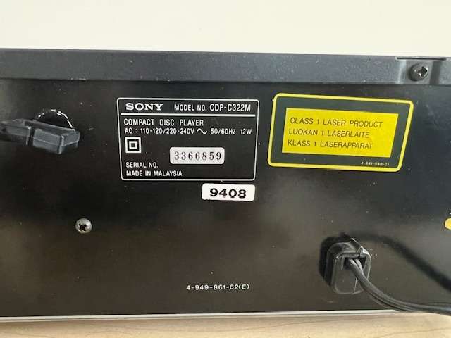 Sony CDP-C322M 5 Disc Carousel CD Player Digital Servo System Black