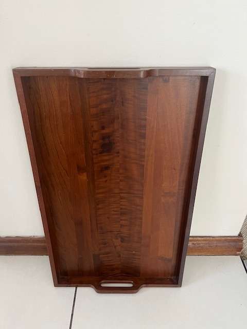 Large old-fashioned wooden tray in good condition