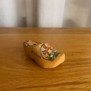 Vintage Wooden Clog Pencil Holder