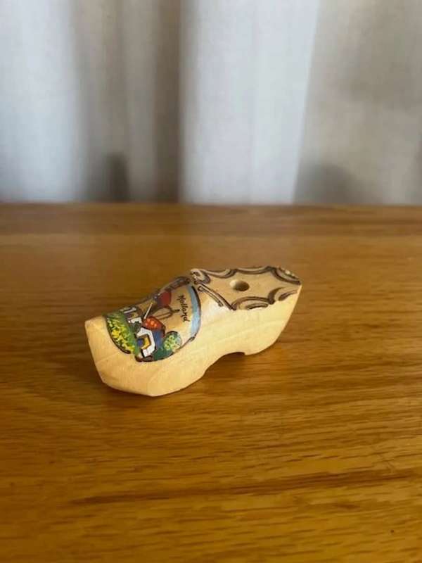 Vintage Wooden Clog Pencil Holder