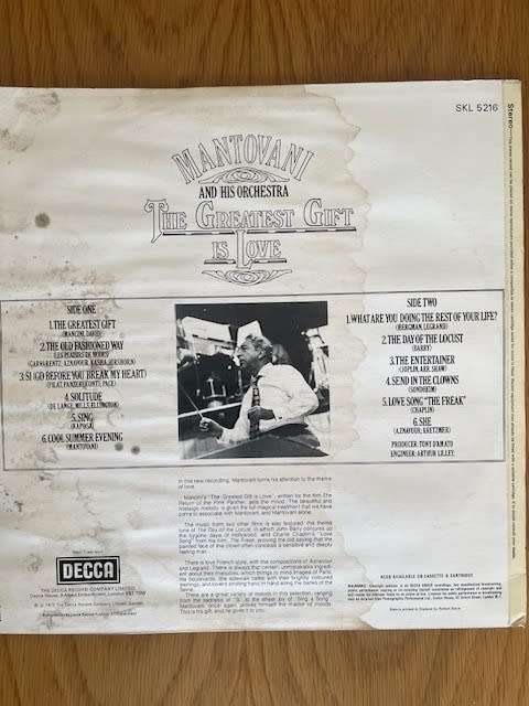 Record:  2 Album special Mantovani