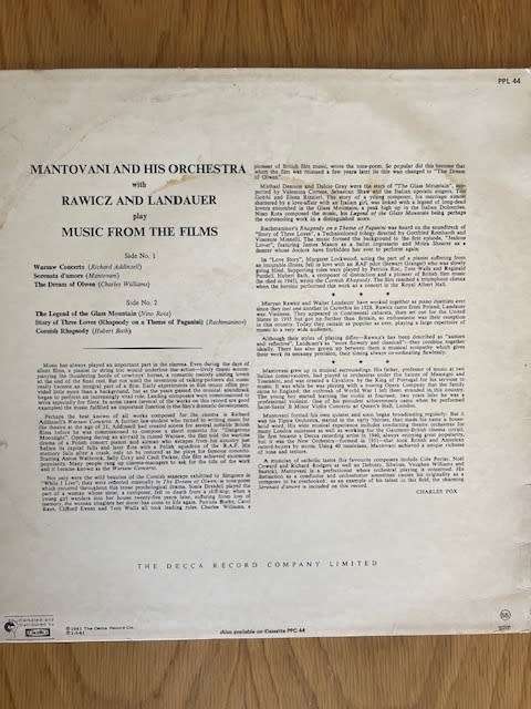 Record:  2 Album special Mantovani