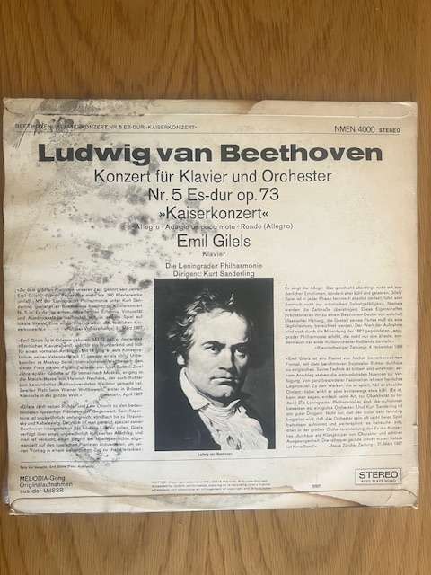 Record: Emil Gilels Beethoven Klavierkonzert Nr 5 Es-Dur