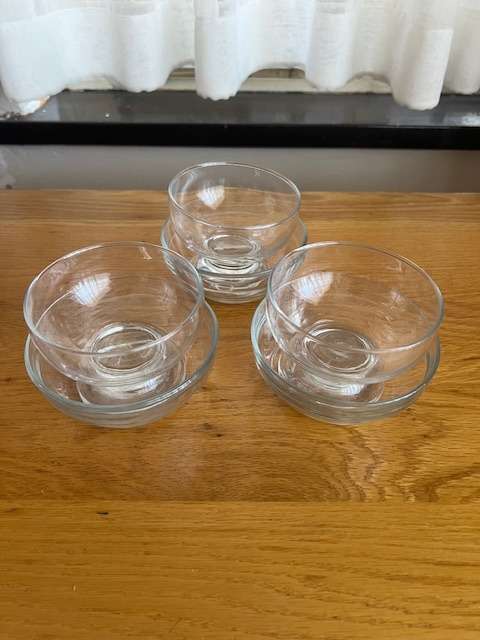 Set of multi-purpose glass bowls.  3 in the set