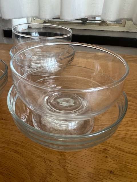 Set of multi-purpose glass bowls.  3 in the set