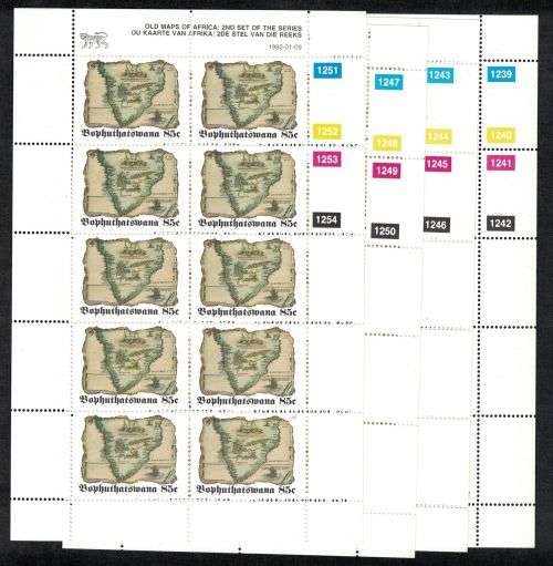 Bobhuthatswana - Old Maps of Africa (2nd set) - 09/01/92 - Full Sheet set UMM - CV R470
