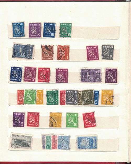Stock Album with used older Norway, Sweden, Finland, Spain, Italian, Nederland, Denmark, France