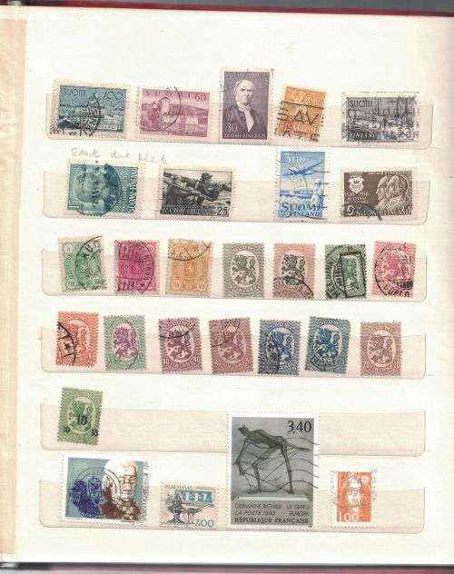 Stock Album with used older Norway, Sweden, Finland, Spain, Italian, Nederland, Denmark, France