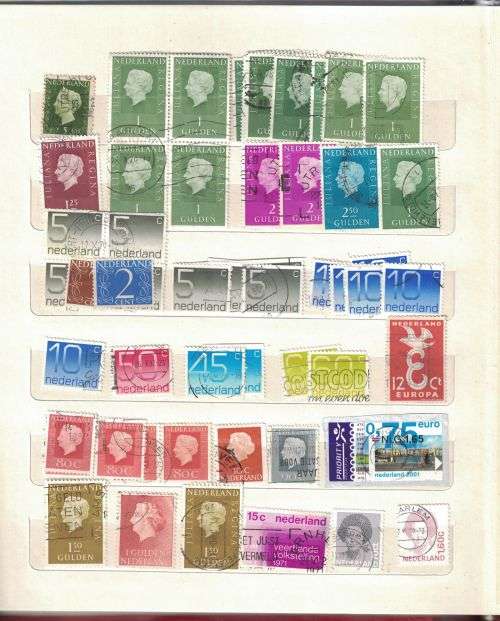 Stock Album with used older Norway, Sweden, Finland, Spain, Italian, Nederland, Denmark, France