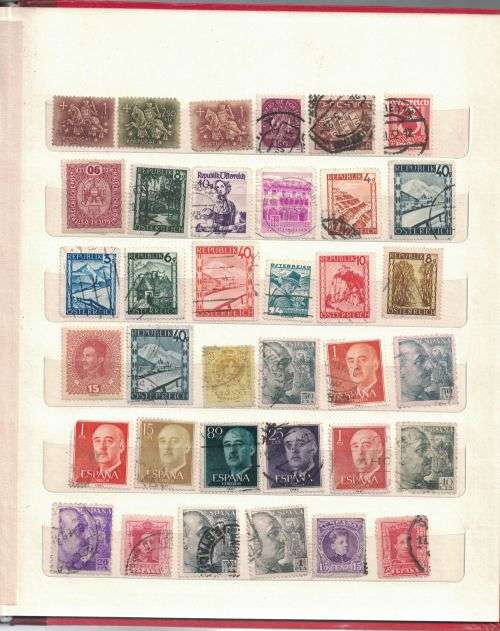 Stock Album with used older Norway, Sweden, Finland, Spain, Italian, Nederland, Denmark, France