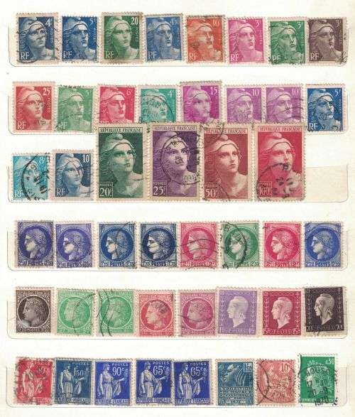 Stock Album with mint French Colonies and used France and other stamps