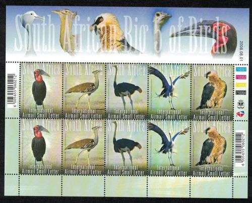RSA - 2008 - South African Big 5 of Birds - Full Sheet UMM