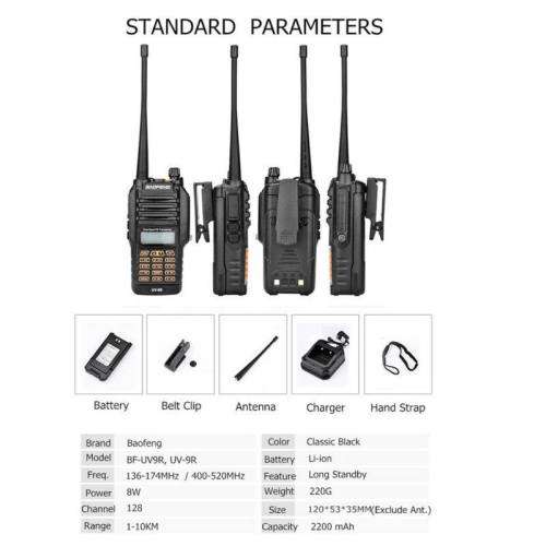 BAOFENG UV-9R PLUS UHF VHF DUAL BAND TWO WAY HAM RADIO WALKIE
