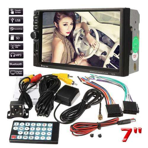 GPS Navigation HD Double 2 DIN Car Stereo MP5 Player Bluetooth Radio In Dash+Cam