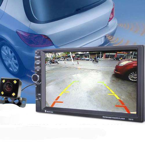GPS Navigation HD Double 2 DIN Car Stereo MP5 Player Bluetooth Radio In Dash+Cam