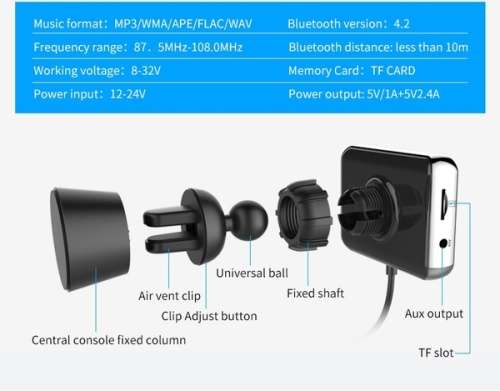 Digital Radio Receiver FM Tuner Radio Car Bluetooth 4.2 Transmitter Adapter FM DAV/DAB Tuner Broadca