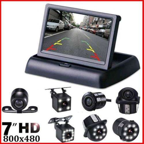 4.3 Inch Folding Car Monitor With 4 LED 12 LED Butterfly Camera Night Vision