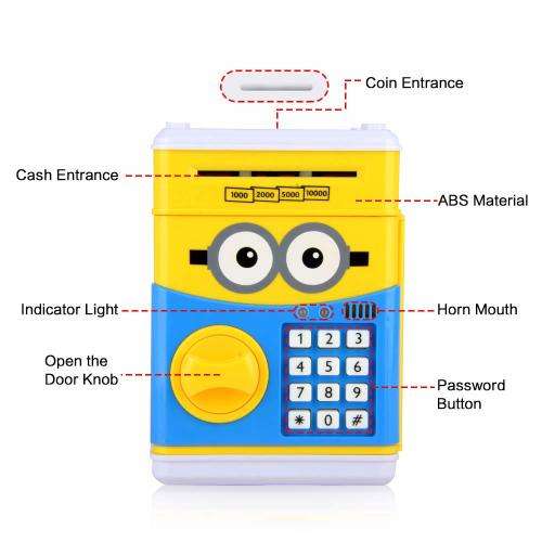 Kids Cartoon ATM Saving Box - Minions