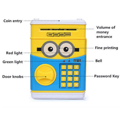 Kids Cartoon ATM Saving Box - Minions