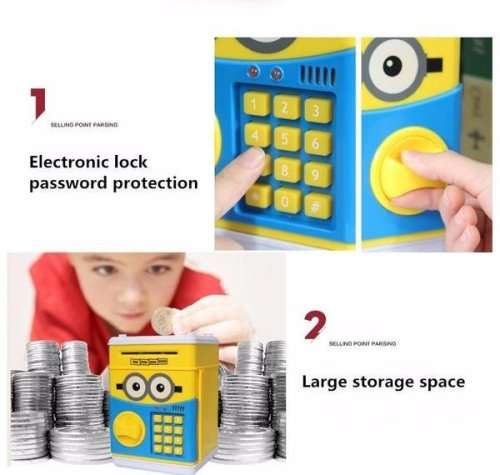 Kids Cartoon ATM Saving Box - Minions