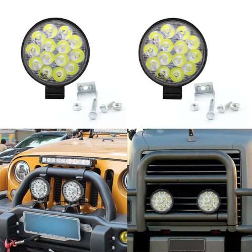 4PCS 42W Round LED Work Light Spotlight LED Light Bar