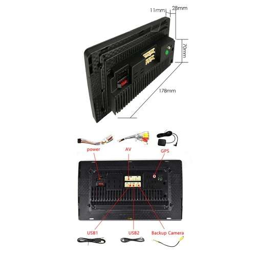 10" Android Car Radio Multimedia Player with Bluetooth Mirrorlink Audio Stereo FM USB MP5 player