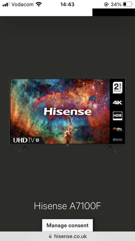 Hisense 58` LED Smart TV 4K UHD