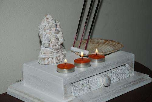 Ganesha  Incense Burner - Candle holder - album ,with removable shell collects ash - Gifts & Orn