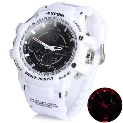 Exponi 3205 Military Army Watch, LED Wristwatch Chronograph Alarm 30m Water Resistant