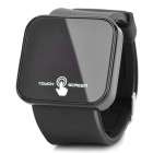 Square 1.8" LED Red Backlight Touch Screen Wrist Watch - Black (1 x CR2032)