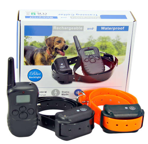 Dog Training Collar DB, Dual Receivers, Remote, Range 300m, Rechargeable, 4 methods.