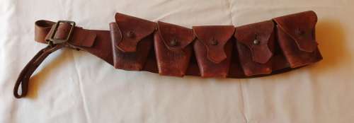 British leather 5 pouch ammo bandolier 1903 pattern