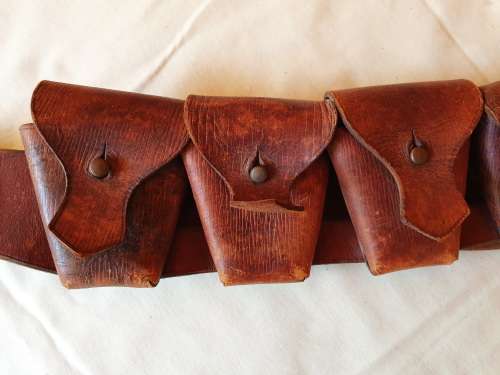 British leather 5 pouch ammo bandolier 1903 pattern