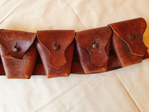 British leather 5 pouch ammo bandolier 1903 pattern