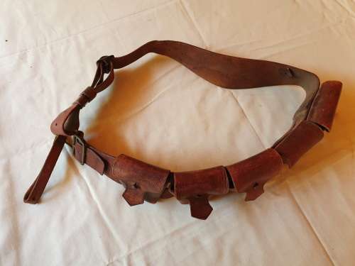 British leather 5 pouch ammo bandolier 1903 pattern